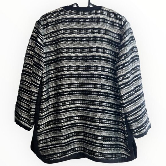 Malene Birger Erista Tweed channel pocket black white loose fit Jacket blazer L - Picture 4 of 7